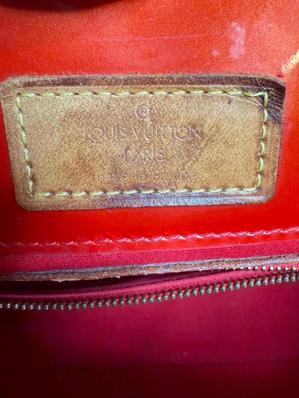 Louis Vuitton Red Vernis Tote- see callouts - Picture 10 of 11